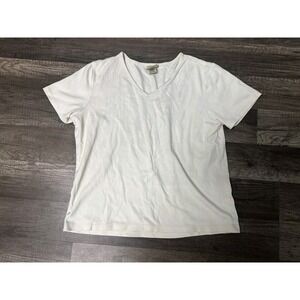 Women's L.L.Bean Butter‎ Short Sleeve Pima Cotton Top Sz Small Reg Shirt Blue
